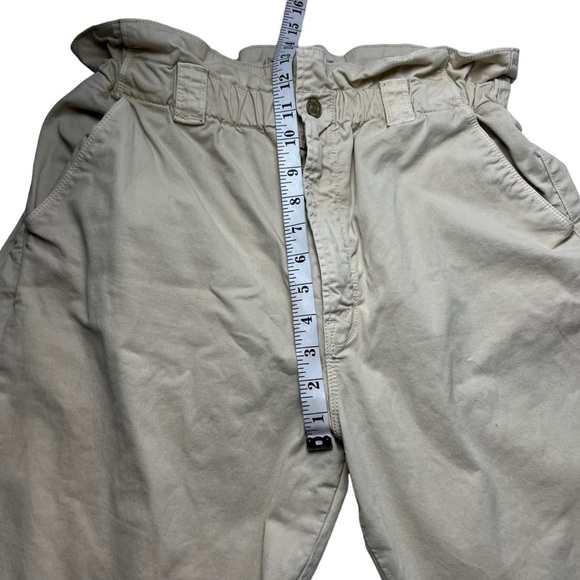 MOTHER High Paper Bag Waist Khaki Tan Pants Size 31 Yo-yo Ruffle Greaser Ankle - Picture 11 of 13